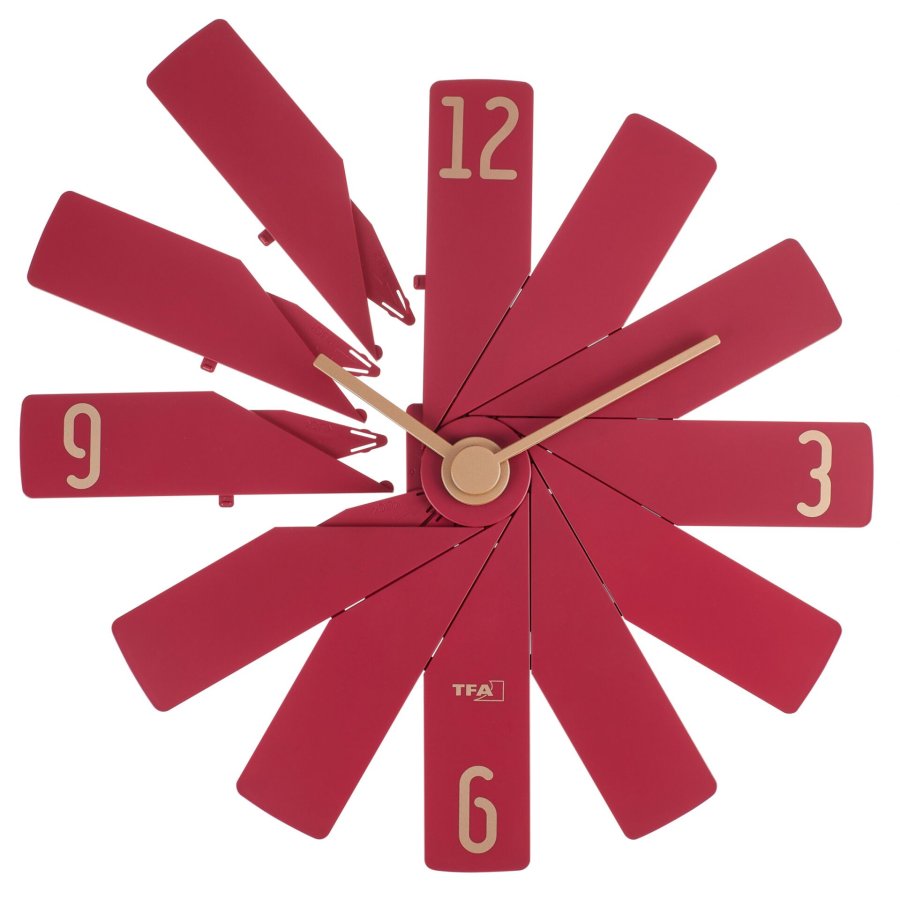 TFA Clock in the box red Wall Clock #5