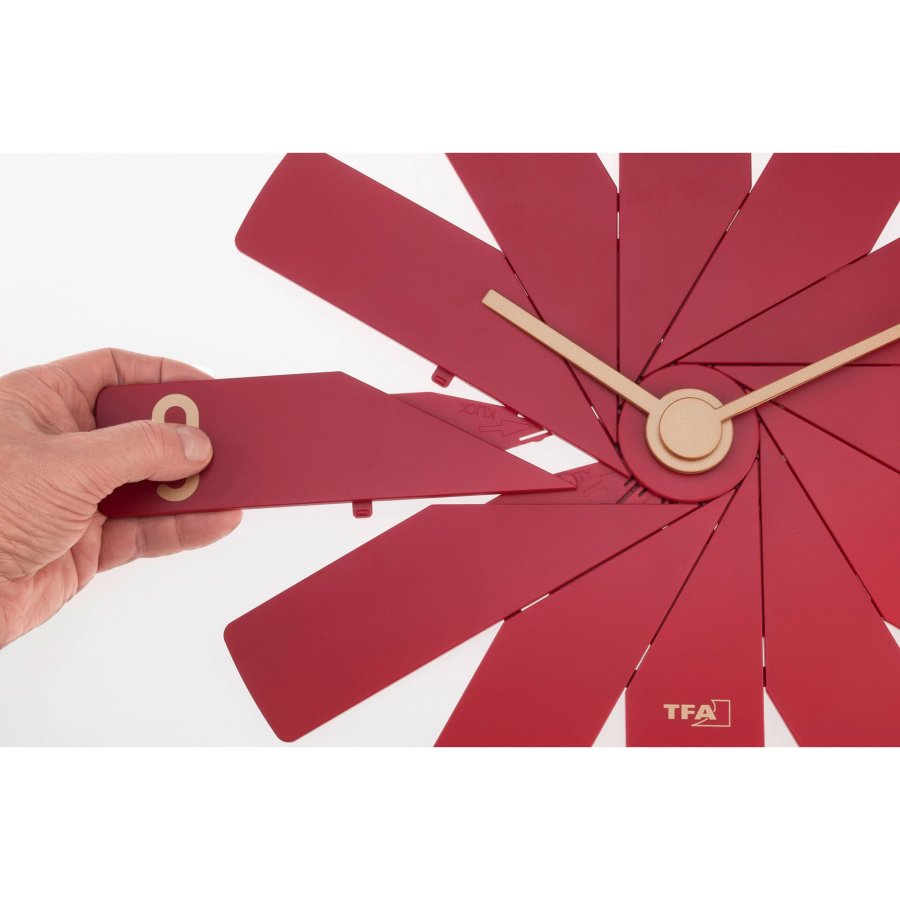 TFA Clock in the box red Wall Clock #6