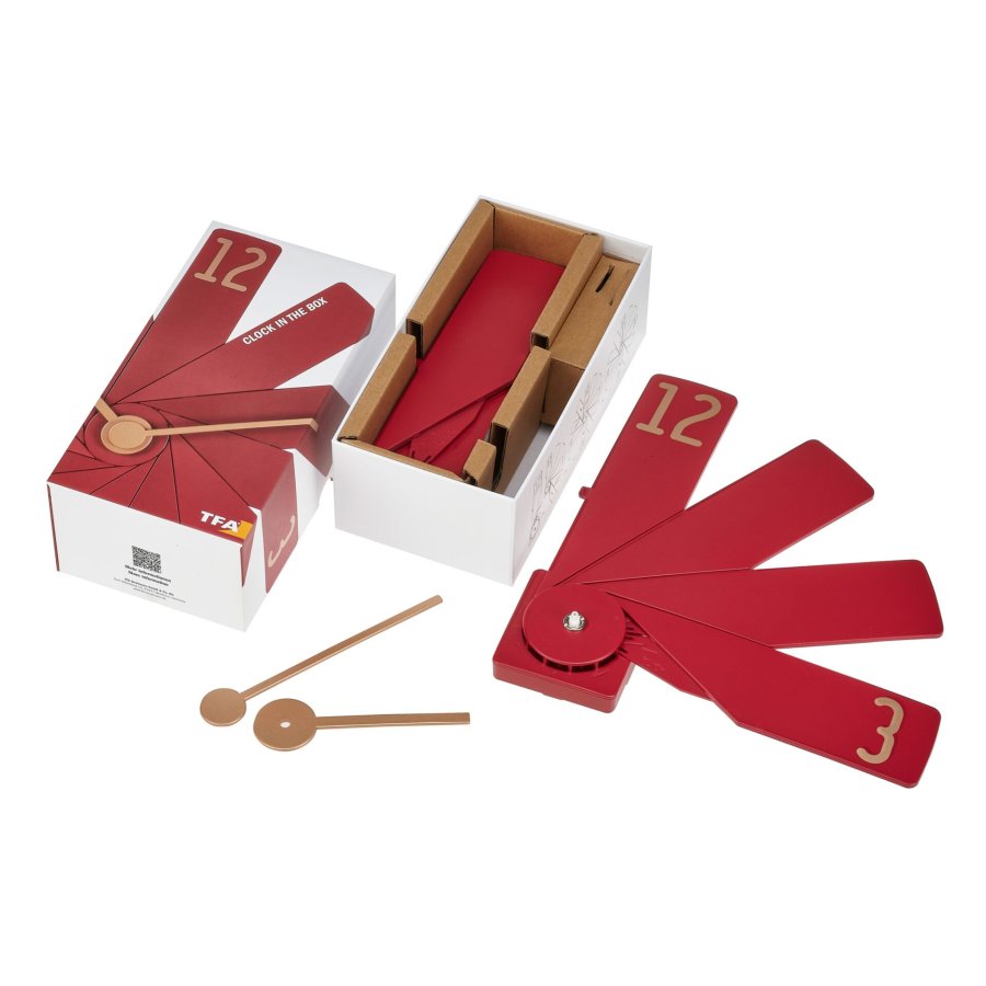 TFA Clock in the box red Wall Clock #7