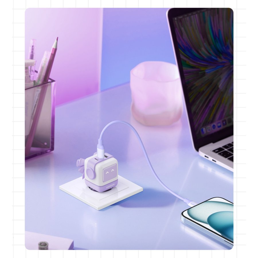 UGREEN Uno RG 65W 3-Port GaN Fast Charger EU purple #2