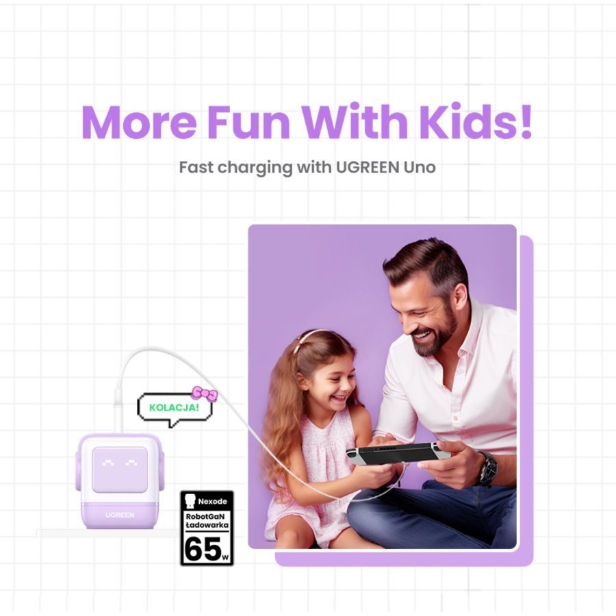 UGREEN Uno RG 65W 3-Port GaN Fast Charger EU purple #4