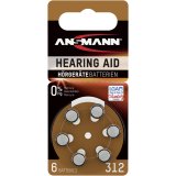 1x6 Ansmann Zinc-Air 312 (PR41) Hearing Aid Batteries #1