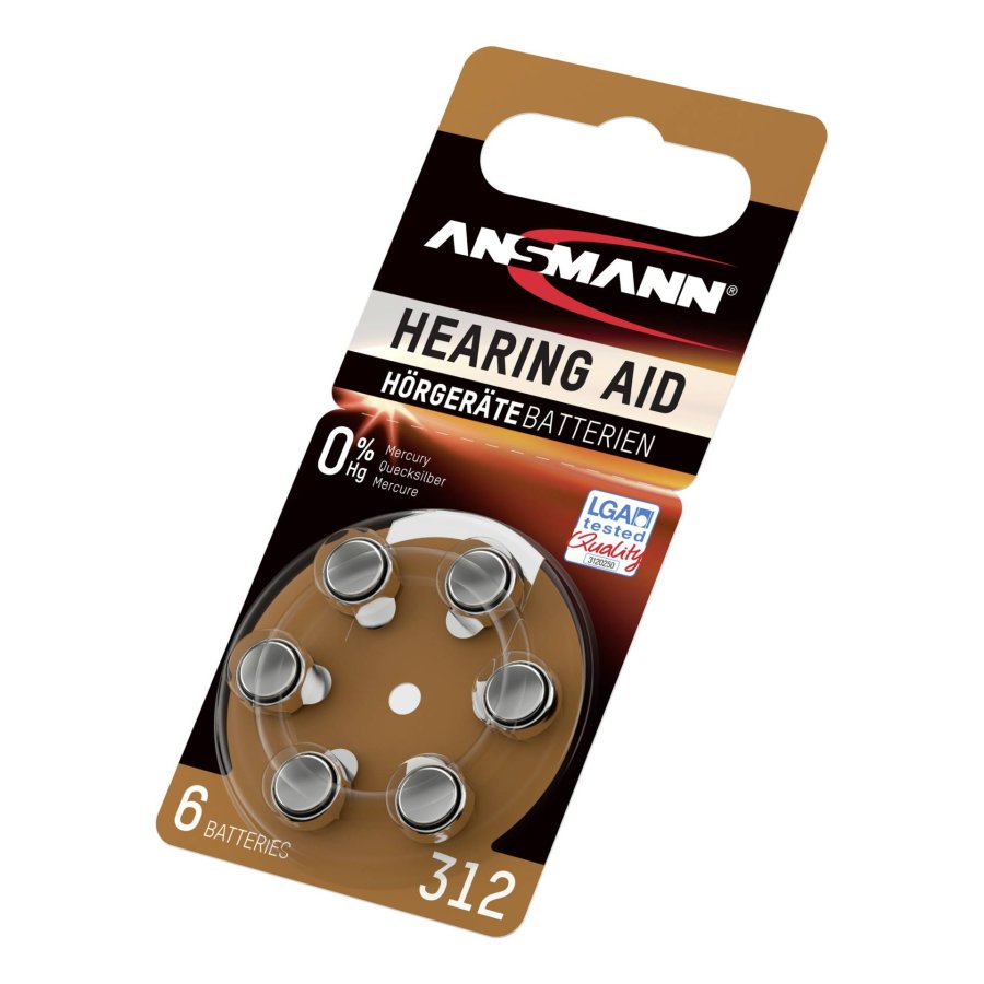 1x6 Ansmann Zinc-Air 312 (PR41) Hearing Aid Batteries #3