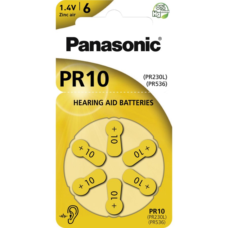 Panasonic PR 10 Zinc Air 6 pcs. Hearing Aid Cells #1