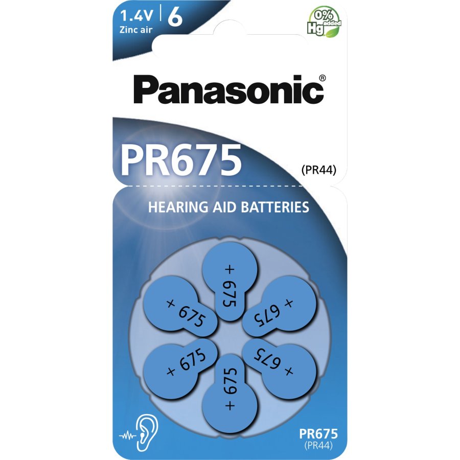 Panasonic PR 675 Zinc Air 6 pcs. Hearing Aid Cells #1