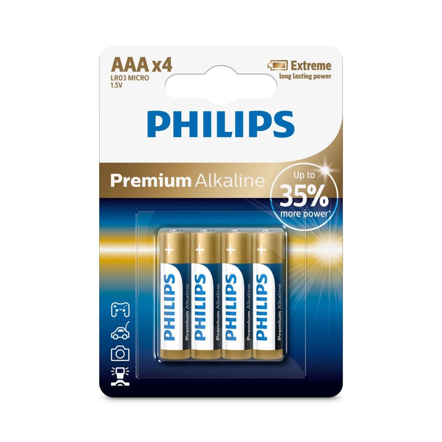 1x4 Philips Premium Alkaline AAA Batterie #1