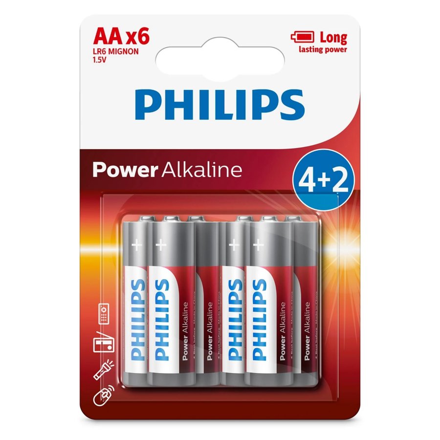 1x6 Philips Power Alkaline AA Batterie Vorteilspack #1