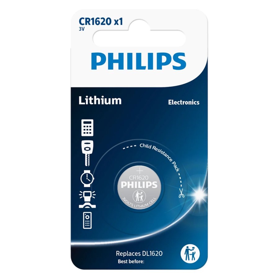 Philips Lithium 3.0V Knopfzelle CR1620 #1
