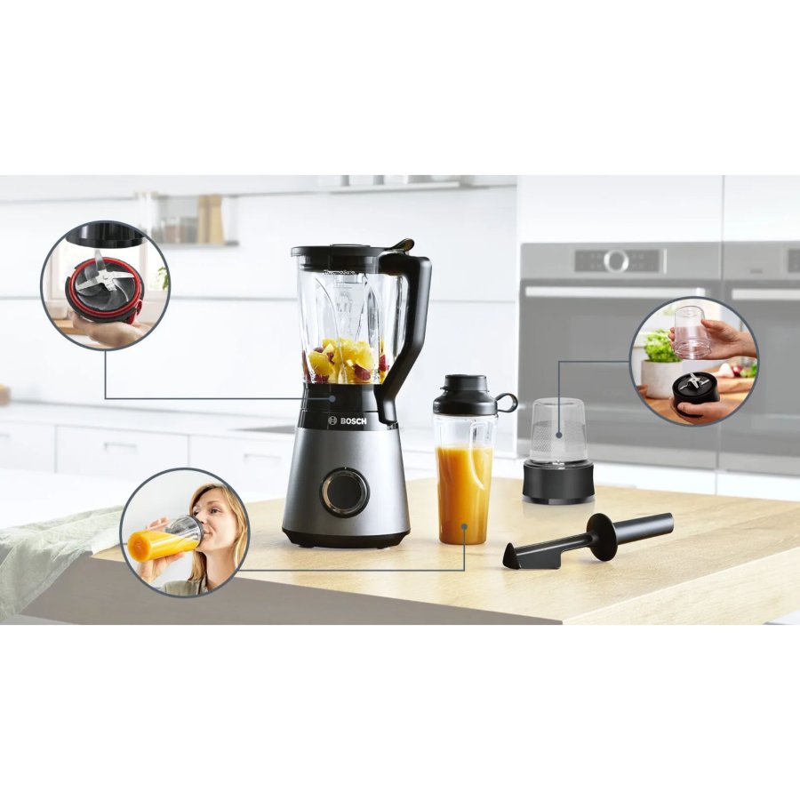 Bosch Serie 4 MMB6177S blender 1,5 L Bordplade blender 1200 W Sort, Slv #2