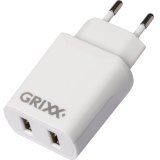 Grixx Power Adapter 220V White Dual USB A #1