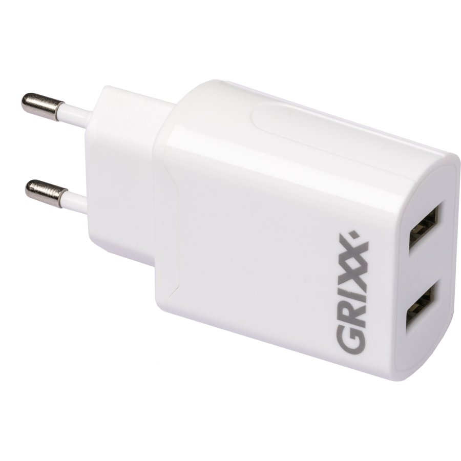 Grixx Power Adapter 220V White Dual USB A #2