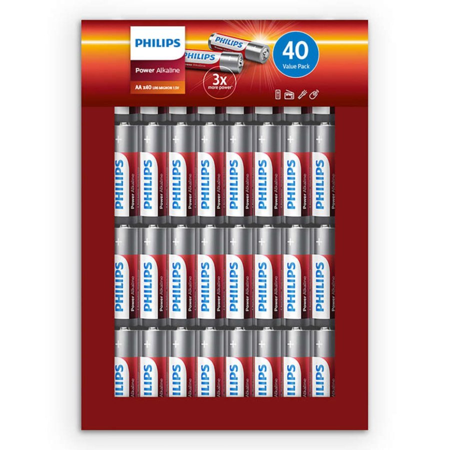 1x40 Philips Power Alkaline AA Batterie Vorteilspack #1