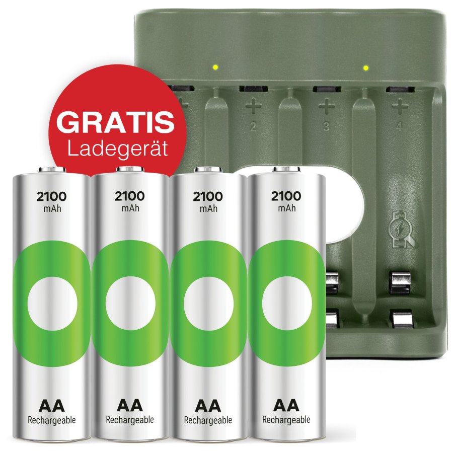 GP ReCyko 4-Port USB Charger B441 incl. 4xAA 2100mH batteries #1