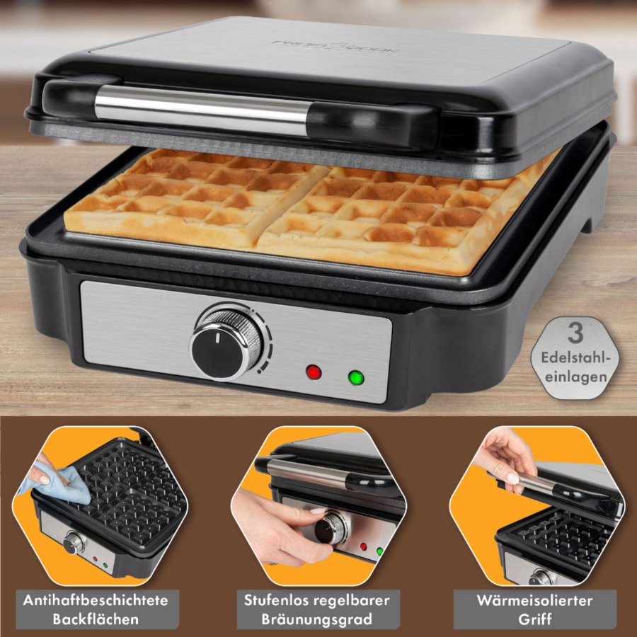 Proficook PC-WA 1241 inox Brüsseler Waffelautomat 4-fach #6