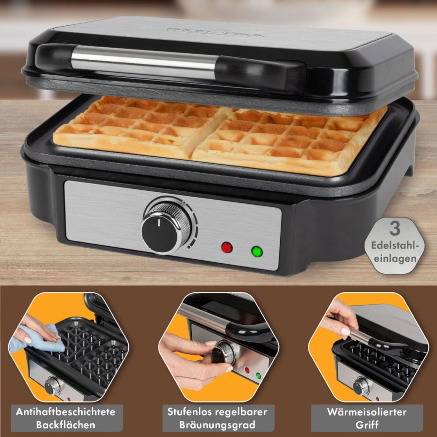 Proficook PC-WA 1240 inox Brüsseler Waffelautomat 2-fach #6