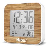 Mebus 27247 White/Wood Look Radio alarm clock digital #1