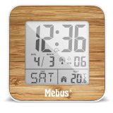 Mebus 27247 White/Wood Look Radio alarm clock digital #2