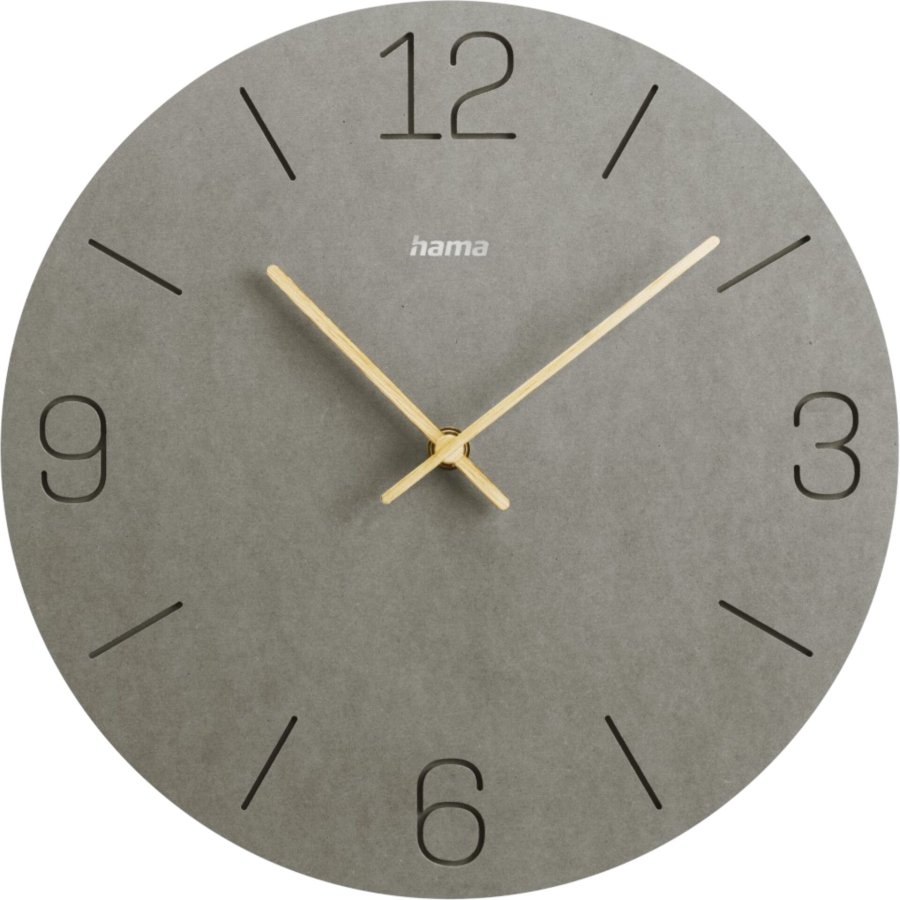 Hama Wall Clock Kreta grey 30cm engraved digits         185881 #1