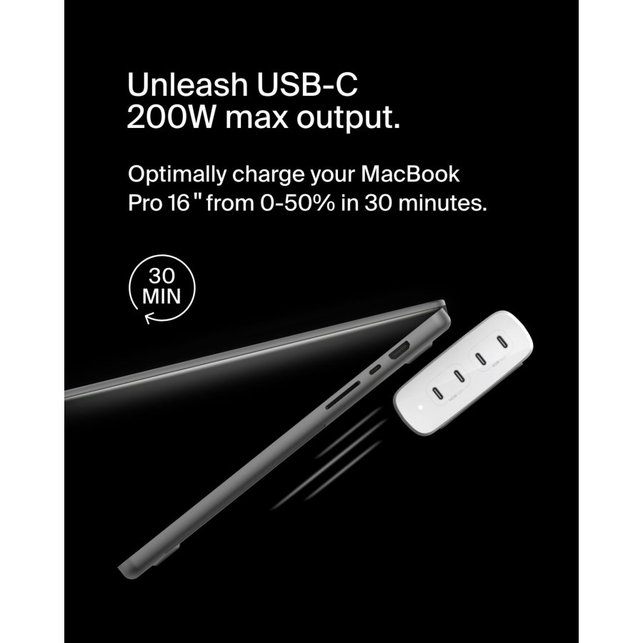 Belkin BOOST Charge PRO 200Watt 4-Port USB-C GaN Char.WCH015vfWH #8