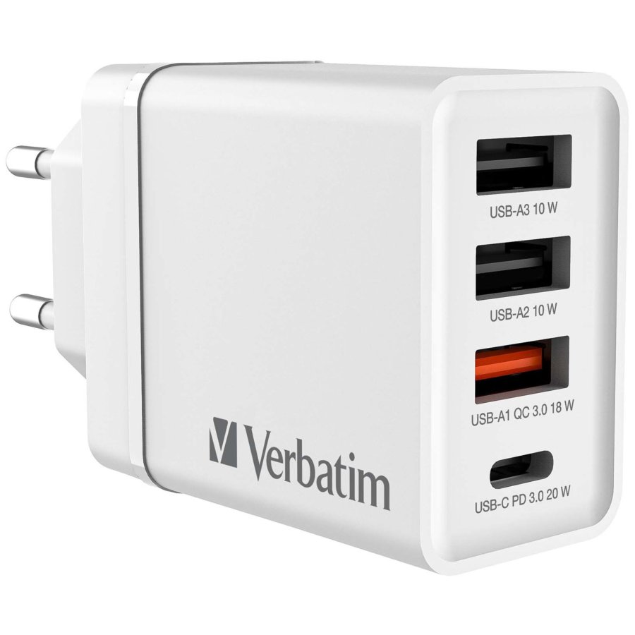 Verbatim USB Wall Charger 30W 1xUSB-C PD 3xUSB-A weiß    49701 #1