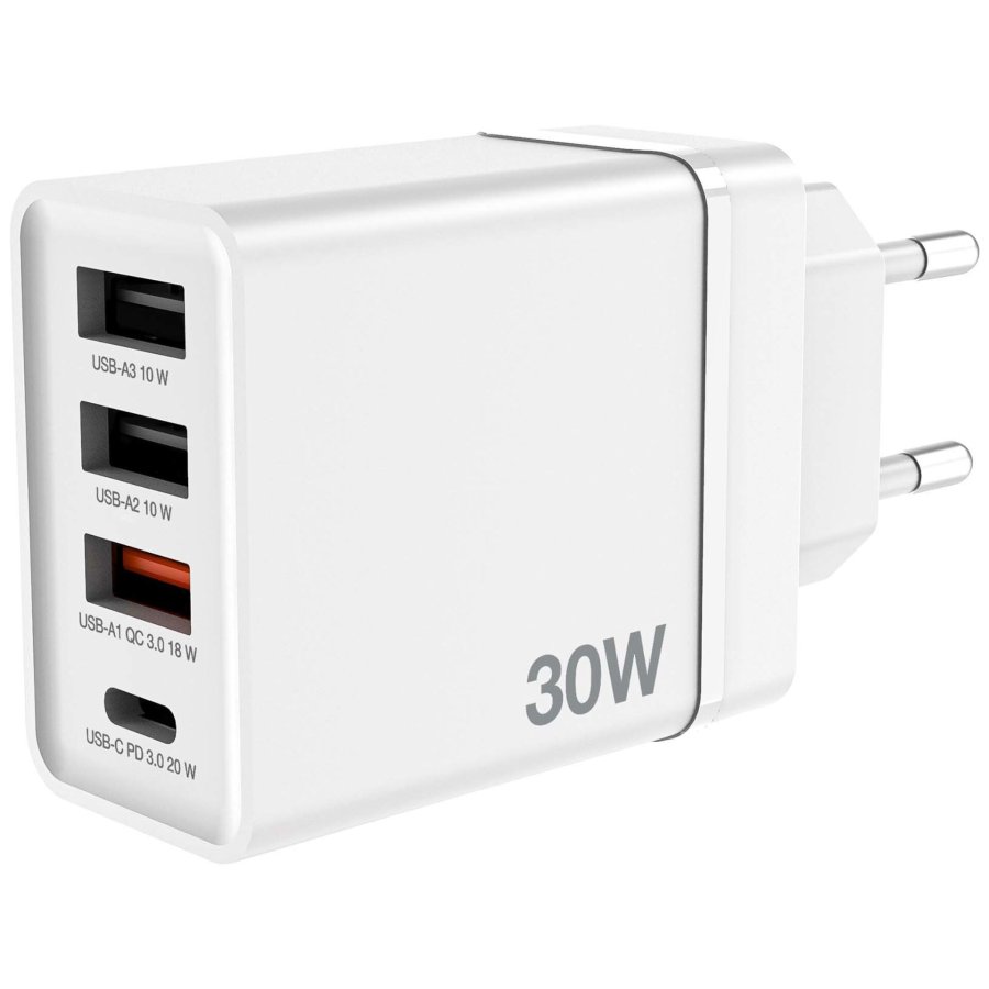 Verbatim USB Wall Charger 30W 1xUSB-C PD 3xUSB-A weiß    49701 #3
