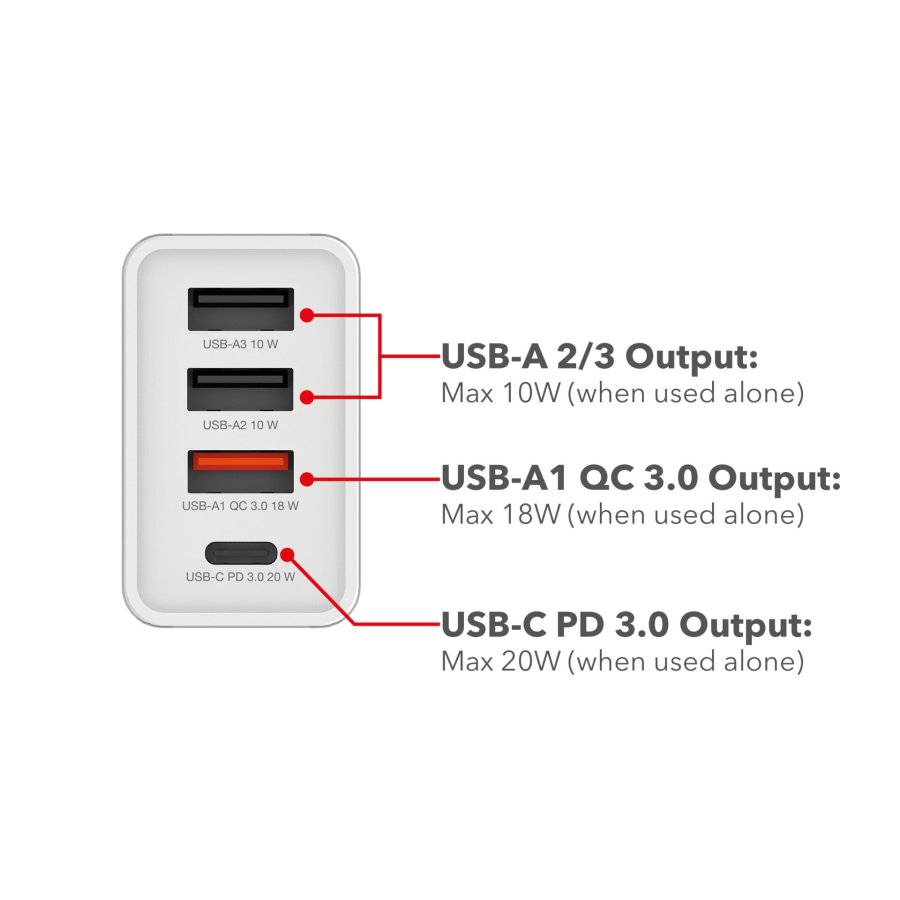Verbatim USB Wall Charger 30W 1xUSB-C PD 3xUSB-A weiß    49701 #7
