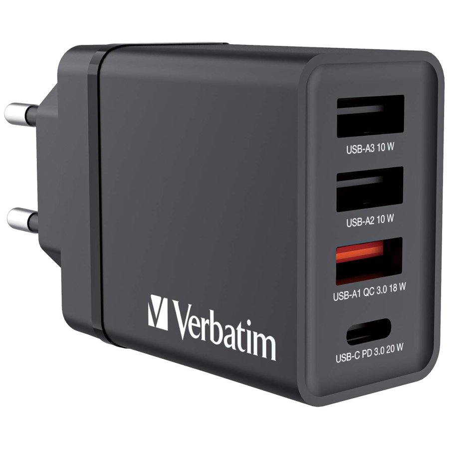 Verbatim USB Wall Charger 30W 1xUSB-C PD 3xUSB-A schwarz 49700 #1