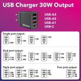 Verbatim USB Wall Charger 30W 1xUSB-C PD 3xUSB-A schwarz 49700 #8