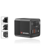 Verbatim Gan Charger 65W 2xUSB-C PD,1xUSB-A, retrac. Cable  32217 #6