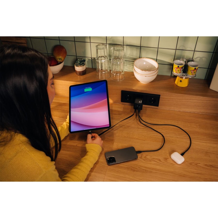 Verbatim Gan Charger 65W 2xUSB-C PD,1xUSB-A, retrac. Cable  32217 #11