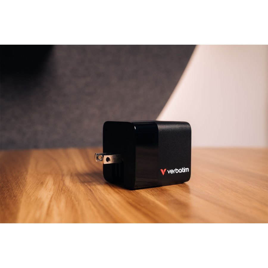 Verbatim Gan Charger 65W 2xUSB-C PD,1xUSB-A, retrac. Cable  32217 #19