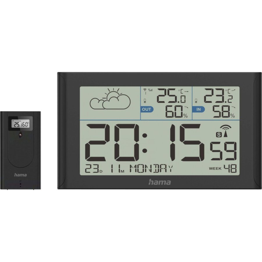 Hama Weather Station Sylt with Outdoorsensor,radio,black 222216 #1