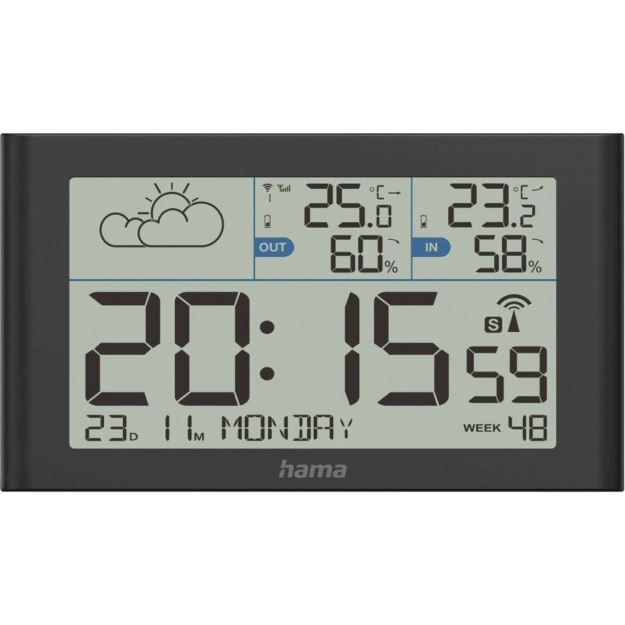 Hama Weather Station Sylt with Outdoorsensor,radio,black 222216 #2