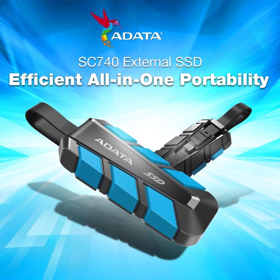ADATA Externe SSD SC740    500GB Plug&Go blue 1050/1000  MIL.STD #6