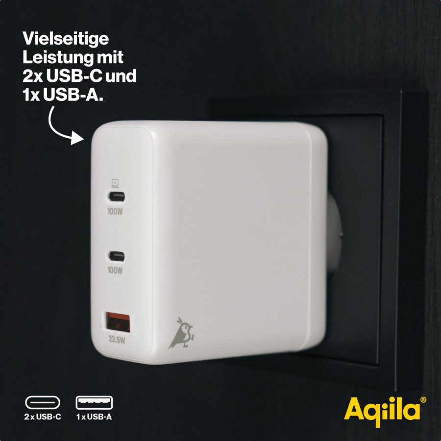 Aqiila Chargebird W4 120W 2x USB-C 1x USB-A #5