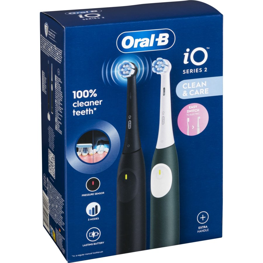 Braun Oral-B iO Series 2 +1 To elektriske tandbrster Sort, Grn #1
