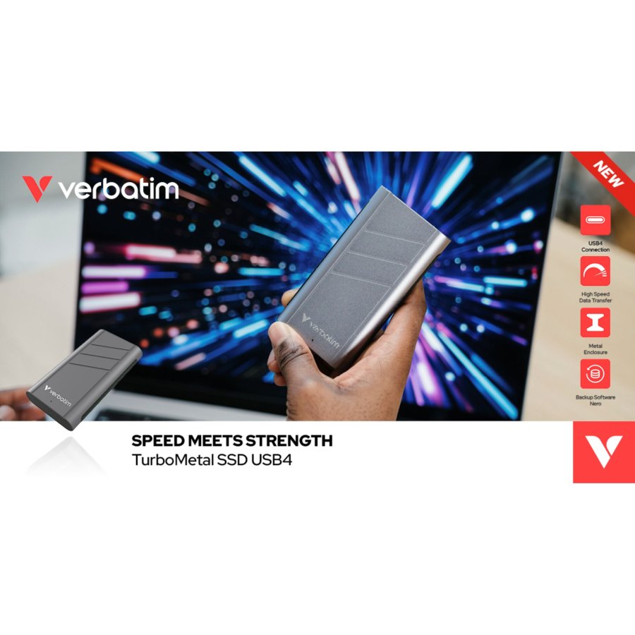 Verbatim TurboMetal SSD      1TB USB4 r/w 3700/3600 MB/s    32021 #16