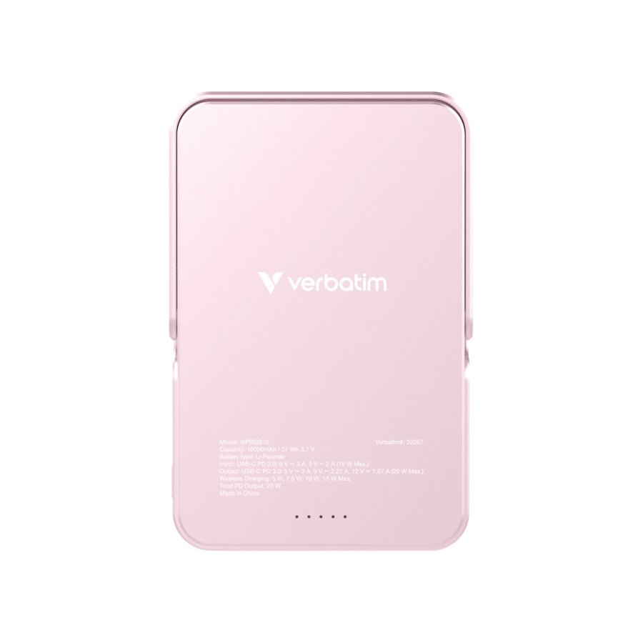 Verbatim Power Bank mit Standfuß mag.wireless 10000mA pink  32267 #4