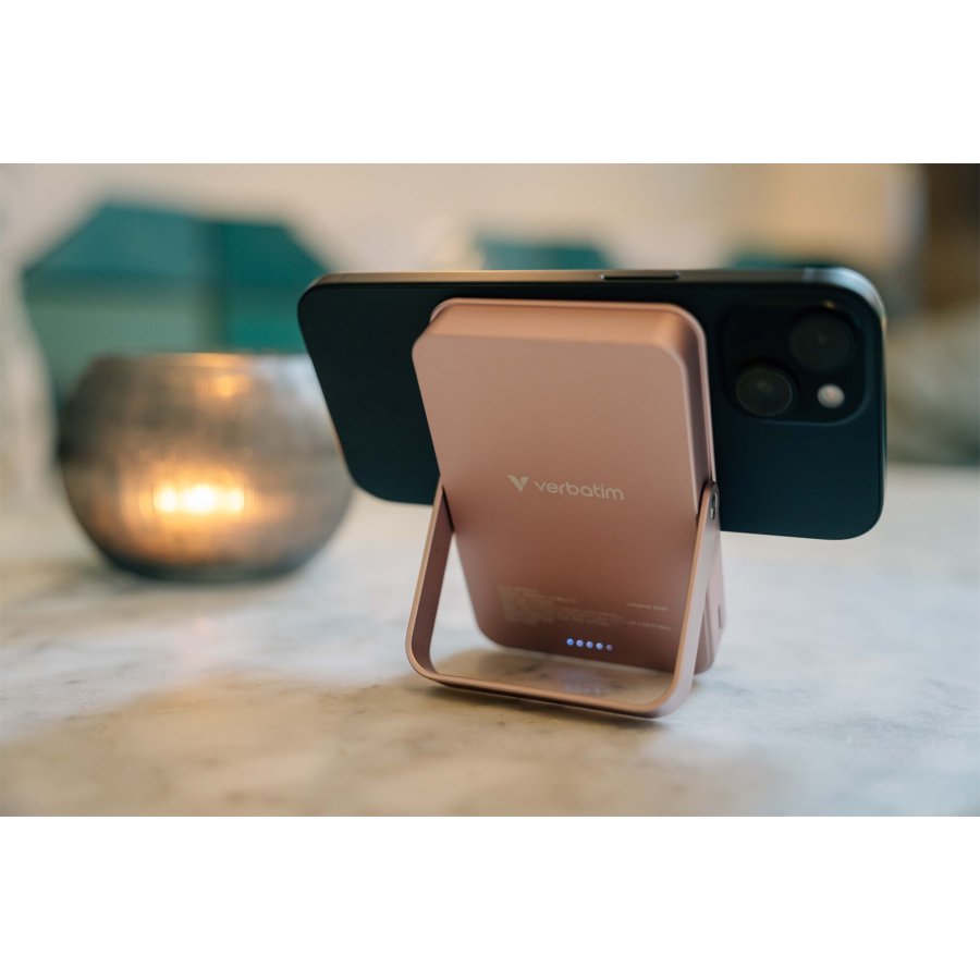 Verbatim Power Bank mit Standfuß mag.wireless 10000mA pink  32267 #9