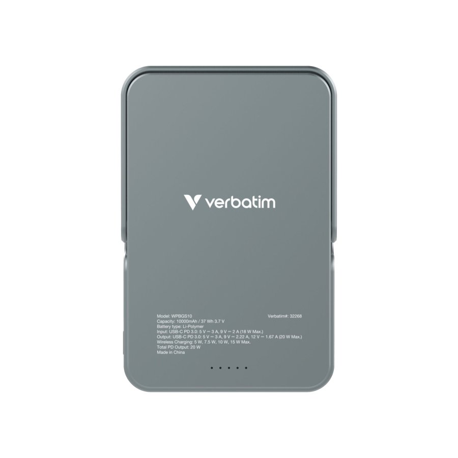 Verbatim Power Bank mit Standfuß mag.wireless 10000mA grau  32268 #4