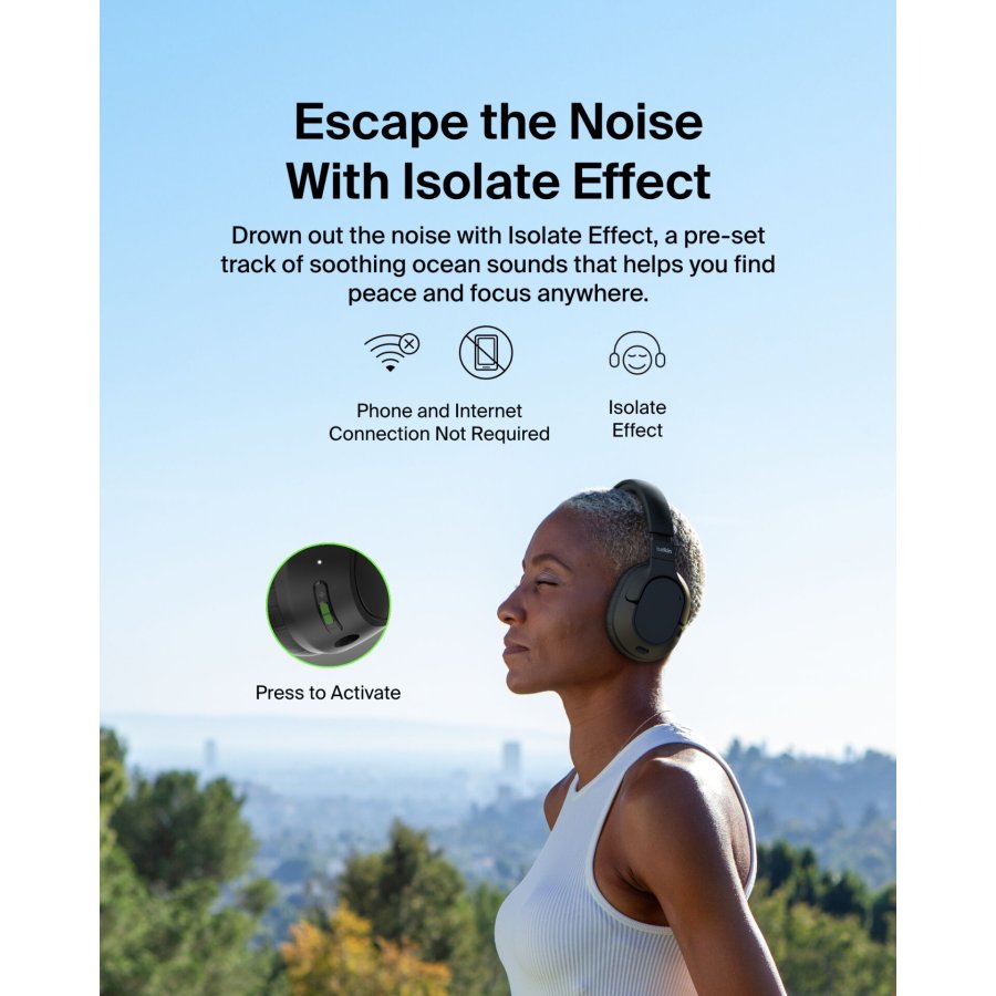 Belkin Soundform Isolate OverEar wireless, black AUD008hqBK #17