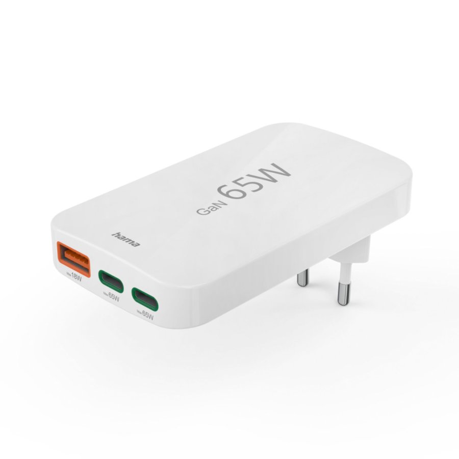 Hama flaches Mini-Ladegerät  65W 2xUSB-C/1xUSB-A, weiß     201976 #3