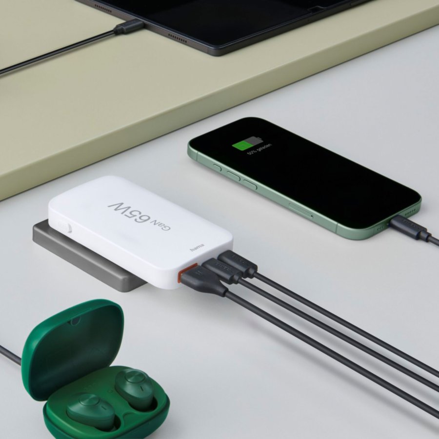 Hama flaches Mini-Ladegerät  65W 2xUSB-C/1xUSB-A, weiß     201976 #11