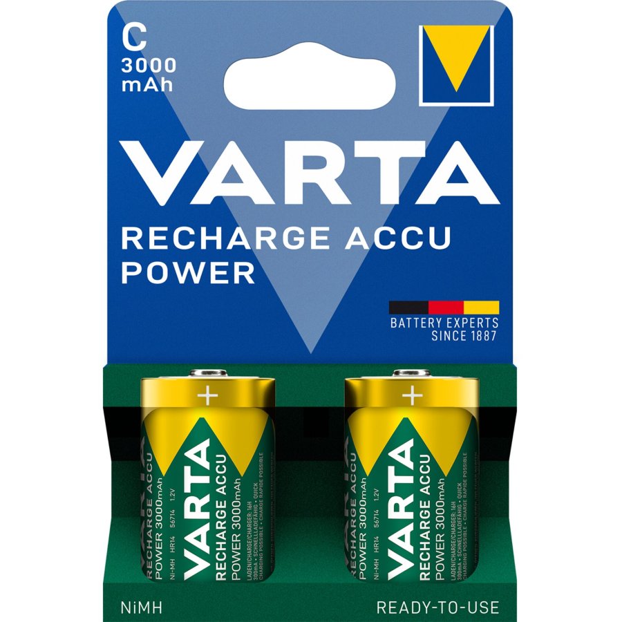 1x2 Varta Recharge Accu Power C Baby 3000 mAh #1