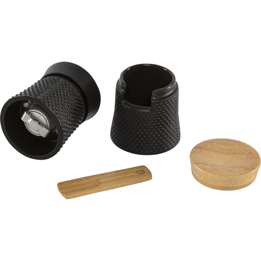 Peugeot Bali Fonte Pfeffermühle Salzstreuer+ Tray 8cm BLACK #2