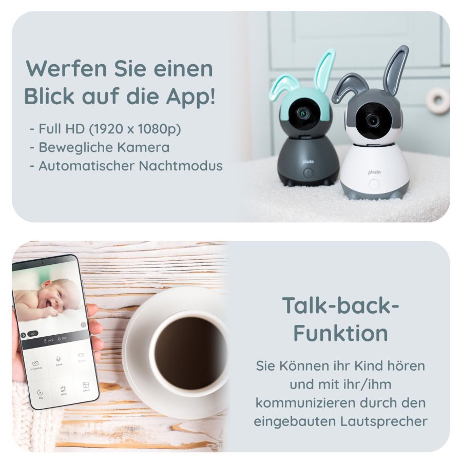 Alecto WLAN-Babyphone mit Kamera weiß/grau #14