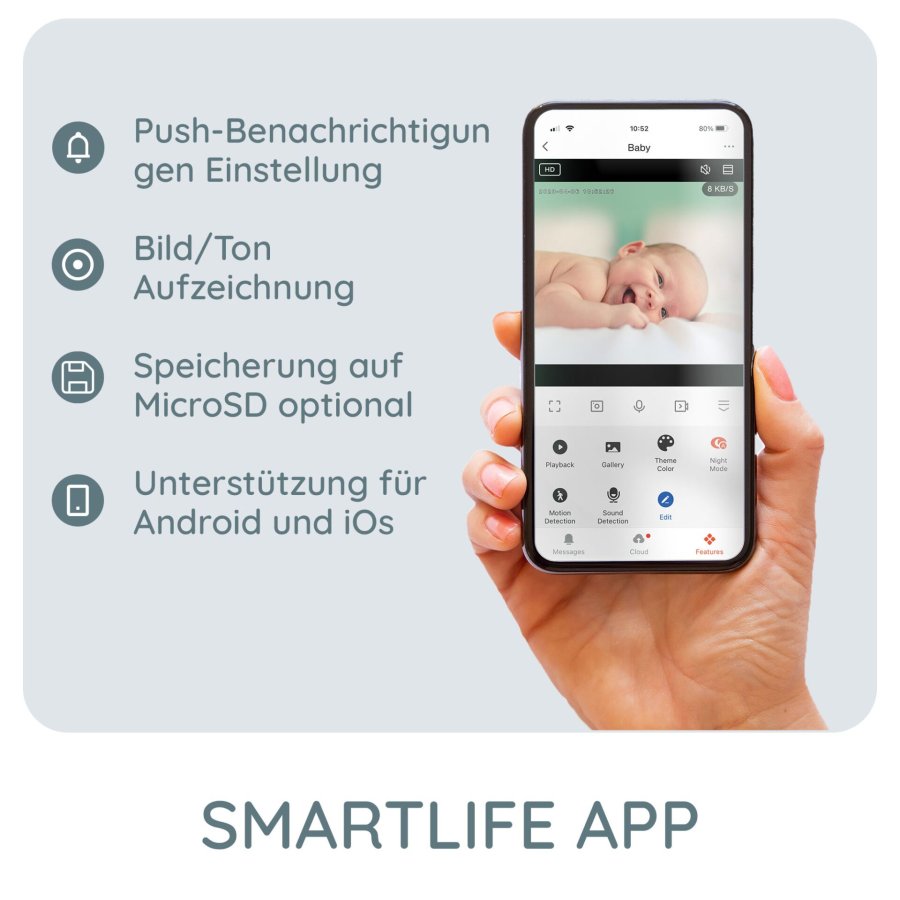 Alecto WLAN-Babyphone mit Kamera Weiß #17