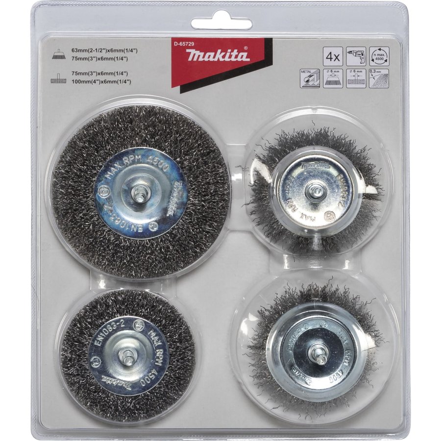 Makita Rundbürsten-Set 4tlg. Stahl #1