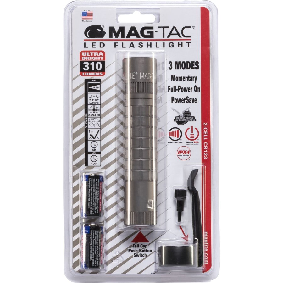 Maglite Mag-Tac plain bezel Taschenlampe grau #1