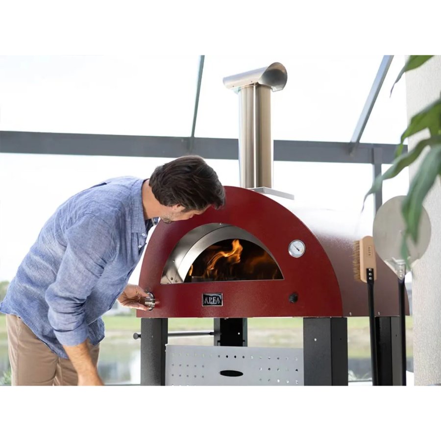 Alfa Forni Moderno 2 Pizze Hybrid-Pizzaofen Antique Red #2
